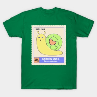 Kawaii Cute Garden Snail, Funny Pun, Stamp Collection, Snail Mail T-Shirt